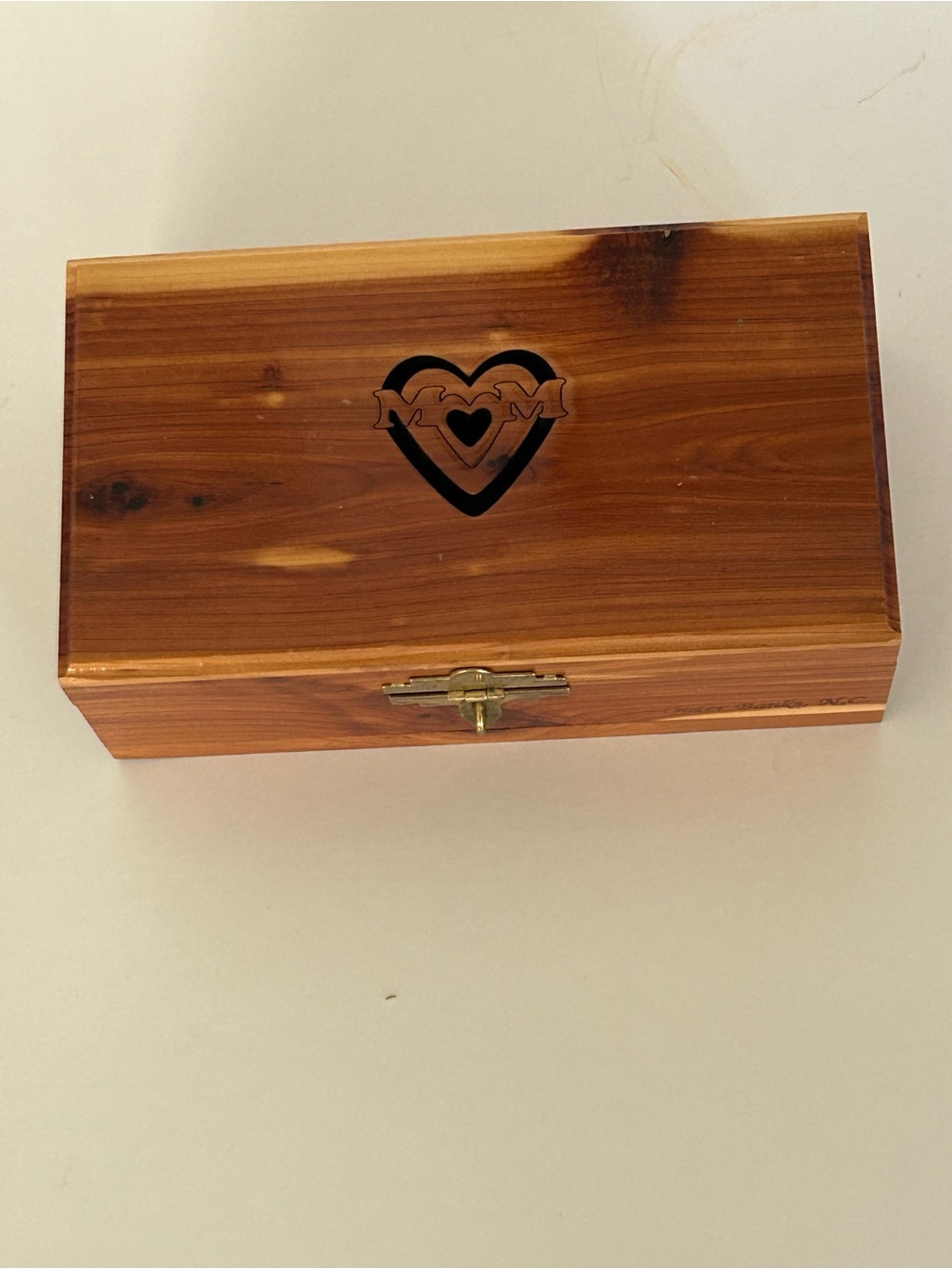 Wooden Jewelry Box with Heart Cutout - Warm Brown
